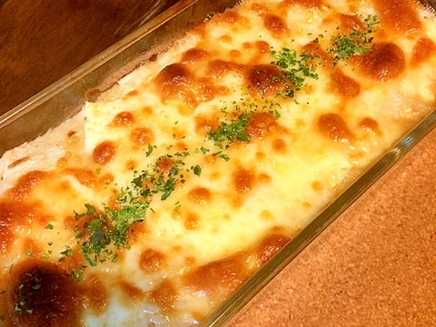 ふんわりトロトロ☆山芋と豆腐のグラタン